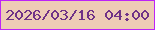 文字の大きさ：4、枠の色：bd24f7、背景の色：eeccb6、文字の色：703287 無料ブログパーツのブログ時計