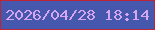 文字の大きさ：3、枠の色：bd2537、背景の色：4558ae、文字の色：d6a6f0 無料ブログパーツのブログ時計