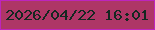 文字の大きさ：1、枠の色：bd25bd、背景の色：ae3666、文字の色：142821 無料ブログパーツのブログ時計