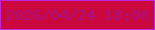 文字の大きさ：3、枠の色：bd25de、背景の色：cb083d、文字の色：ac0e85 無料ブログパーツのブログ時計