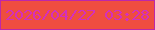 文字の大きさ：4、枠の色：bd27a9、背景の色：ef4d40、文字の色：d42fbd 無料ブログパーツのブログ時計
