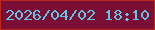 文字の大きさ：3、枠の色：bd281d、背景の色：7b0e35、文字の色：63c5e4 無料ブログパーツのブログ時計