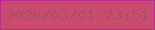 文字の大きさ：3、枠の色：bd2a94、背景の色：cb4a6f、文字の色：a1545c 無料ブログパーツのブログ時計