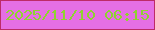 文字の大きさ：1、枠の色：bd2b68、背景の色：e56fe5、文字の色：8fd331 無料ブログパーツのブログ時計