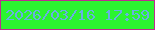 文字の大きさ：3、枠の色：bd2c90、背景の色：2bf430、文字の色：68afe2 無料ブログパーツのブログ時計