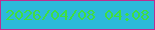 文字の大きさ：5、枠の色：bd2e90、背景の色：2cbada、文字の色：3fde42 無料ブログパーツのブログ時計