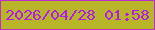 文字の大きさ：4、枠の色：bd2ecb、背景の色：b8b628、文字の色：b01ce8 無料ブログパーツのブログ時計
