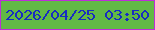 文字の大きさ：5、枠の色：bd2ed7、背景の色：62b945、文字の色：172cc2 無料ブログパーツのブログ時計