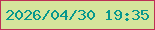 文字の大きさ：2、枠の色：bd3056、背景の色：d5e59c、文字の色：06988d 無料ブログパーツのブログ時計