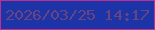 文字の大きさ：1、枠の色：bd3090、背景の色：1d34a9、文字の色：694481 無料ブログパーツのブログ時計