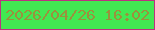 文字の大きさ：1、枠の色：bd3180、背景の色：42e852、文字の色：9b913d 無料ブログパーツのブログ時計