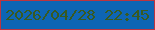 文字の大きさ：5、枠の色：bd343f、背景の色：0e65b4、文字の色：385a21 無料ブログパーツのブログ時計