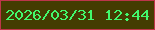 文字の大きさ：5、枠の色：bd354a、背景の色：443c01、文字の色：42f96c 無料ブログパーツのブログ時計