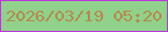 文字の大きさ：4、枠の色：bd35da、背景の色：90d18b、文字の色：b5894d 無料ブログパーツのブログ時計