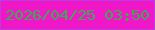 文字の大きさ：2、枠の色：bd39e0、背景の色：ef17c7、文字の色：38ac4e 無料ブログパーツのブログ時計