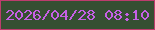 文字の大きさ：1、枠の色：bd3c6d、背景の色：354f32、文字の色：c660e6 無料ブログパーツのブログ時計