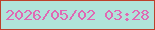 文字の大きさ：1、枠の色：bd402b、背景の色：b0e3da、文字の色：df69b3 無料ブログパーツのブログ時計