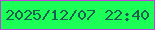 文字の大きさ：5、枠の色：bd41dd、背景の色：1bff57、文字の色：1a5f52 無料ブログパーツのブログ時計