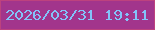 文字の大きさ：3、枠の色：bd427e、背景の色：a2358c、文字の色：83c3f9 無料ブログパーツのブログ時計