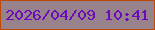 文字の大きさ：3、枠の色：bd4907、背景の色：98838d、文字の色：6c0bba 無料ブログパーツのブログ時計