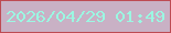 文字の大きさ：1、枠の色：bd4b53、背景の色：c9b1c5、文字の色：9bf7e2 無料ブログパーツのブログ時計