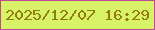 文字の大きさ：4、枠の色：bd4b91、背景の色：d9f369、文字の色：927b10 無料ブログパーツのブログ時計
