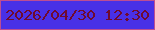 文字の大きさ：5、枠の色：bd4d92、背景の色：4930e6、文字の色：6f0a2f 無料ブログパーツのブログ時計