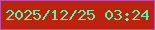 文字の大きさ：3、枠の色：bd4daf、背景の色：bb230e、文字の色：56f8ac 無料ブログパーツのブログ時計