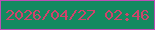 文字の大きさ：5、枠の色：bd4eb6、背景の色：148a60、文字の色：d0436c 無料ブログパーツのブログ時計