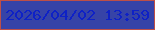 文字の大きさ：4、枠の色：bd4f47、背景の色：3643a7、文字の色：0e21c6 無料ブログパーツのブログ時計