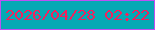 文字の大きさ：1、枠の色：bd50f3、背景の色：05a9b4、文字の色：f2215d 無料ブログパーツのブログ時計