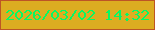 文字の大きさ：3、枠の色：bd5525、背景の色：dcad21、文字の色：05f863 無料ブログパーツのブログ時計