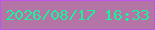 文字の大きさ：1、枠の色：bd56ec、背景の色：b474a5、文字の色：1af39a 無料ブログパーツのブログ時計