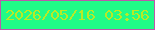 文字の大きさ：2、枠の色：bd57ab、背景の色：21fb87、文字の色：b9ea25 無料ブログパーツのブログ時計