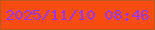 文字の大きさ：3、枠の色：bd5821、背景の色：f74c0d、文字の色：a134ef 無料ブログパーツのブログ時計