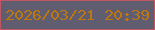 文字の大きさ：5、枠の色：bd5863、背景の色：605d71、文字の色：be760e 無料ブログパーツのブログ時計