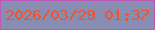 文字の大きさ：3、枠の色：bd58b5、背景の色：898db4、文字の色：f0522a 無料ブログパーツのブログ時計