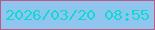 文字の大きさ：2、枠の色：bd5986、背景の色：90c6ed、文字の色：0fd9d7 無料ブログパーツのブログ時計