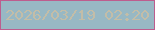 文字の大きさ：2、枠の色：bd5d8e、背景の色：98b8c4、文字の色：c3bda8 無料ブログパーツのブログ時計