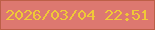 文字の大きさ：5、枠の色：bd5f47、背景の色：dd7870、文字の色：f0c837 無料ブログパーツのブログ時計