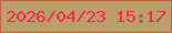 文字の大きさ：3、枠の色：bd6048、背景の色：ba9f68、文字の色：f82a4e 無料ブログパーツのブログ時計