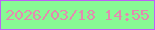 文字の大きさ：5、枠の色：bd61f7、背景の色：88fa94、文字の色：e48bb0 無料ブログパーツのブログ時計