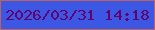 文字の大きさ：1、枠の色：bd625d、背景の色：3d57e5、文字の色：62026e 無料ブログパーツのブログ時計
