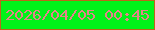 文字の大きさ：3、枠の色：bd651a、背景の色：01f219、文字の色：e4848a 無料ブログパーツのブログ時計