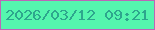 文字の大きさ：4、枠の色：bd65b7、背景の色：55f5ae、文字の色：2da68d 無料ブログパーツのブログ時計