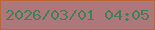 文字の大きさ：4、枠の色：bd6635、背景の色：ae777a、文字の色：3e8158 無料ブログパーツのブログ時計