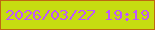 文字の大きさ：5、枠の色：bd6910、背景の色：c6dc11、文字の色：bf56ff 無料ブログパーツのブログ時計