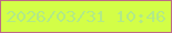 文字の大きさ：1、枠の色：bd6a87、背景の色：d3fe47、文字の色：b2ea87 無料ブログパーツのブログ時計