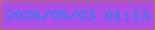 文字の大きさ：4、枠の色：bd6b58、背景の色：ac4ee8、文字の色：2983f4 無料ブログパーツのブログ時計
