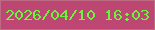 文字の大きさ：5、枠の色：bd6b82、背景の色：bd4772、文字の色：6bf43d 無料ブログパーツのブログ時計